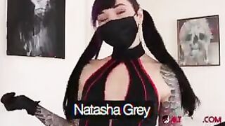 Natasha Grey plays with her sex doll during quarantine