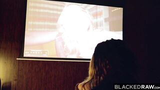 BLACKEDRAW Sexual Dark Haired's big black dick fantasy comes true