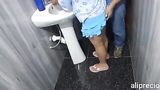 Wifey cheats on hubby with friend and is caught inside restroom