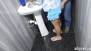 Wifey cheats on hubby with friend and is caught inside restroom