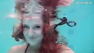 Hot underwater red haired Nikita Vodorezova
